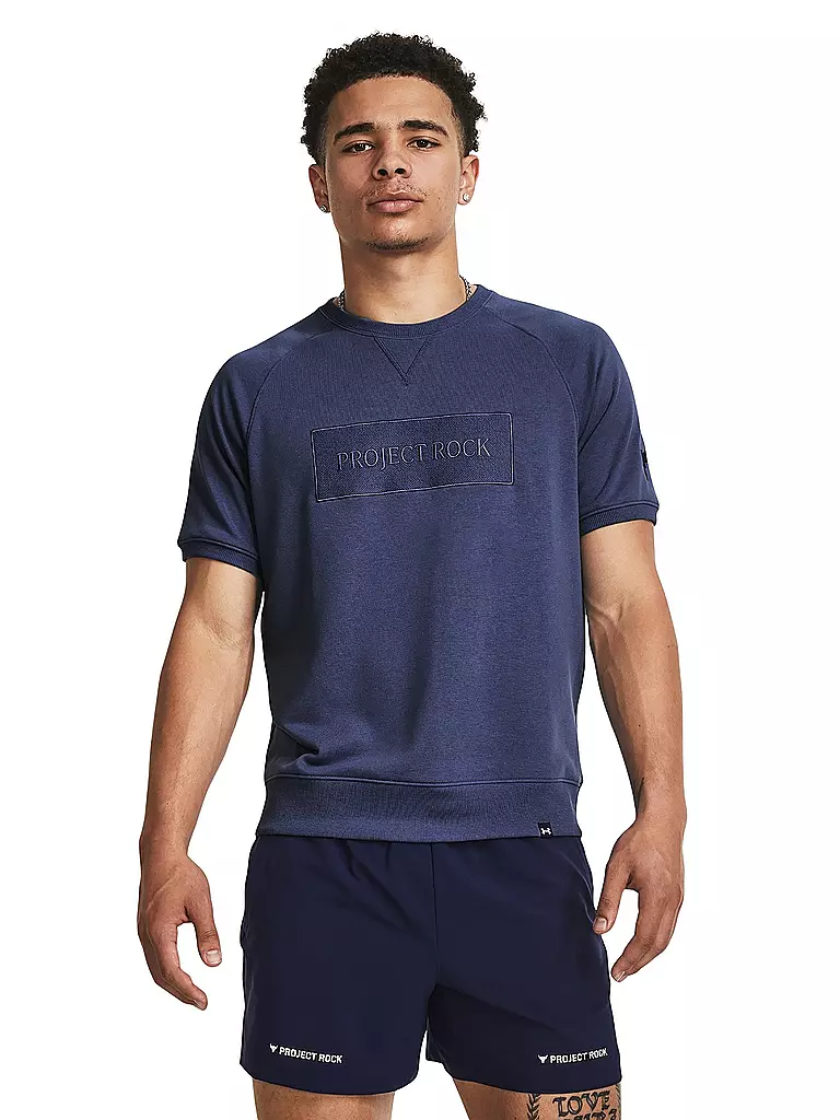 UNDER ARMOUR Herren T Shirt Project Rock Terry Gym blau